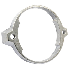 A silver metal ring with two screw holes and three protruding notches, known as Clamp To fit as: 17720087 (Sparex Part No.S.79402), used as a mounting bracket or connector, compatible with Vicon PS04 from the brand Sparex.