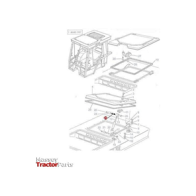 Massey Ferguson Clevis Pin - 3303075M1 | OEM | Massey Ferguson parts | Cab Trim-Massey Ferguson-Clevis Ends & Components,Clevis Pins,Farming Parts,Hardware,Towing & Fasteners,Tractor Parts