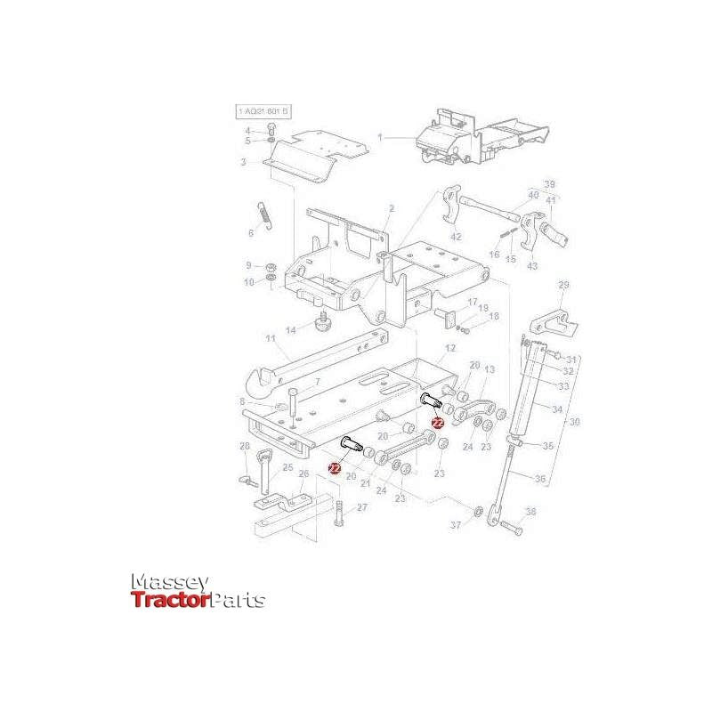 Massey Ferguson Clevis Pin - 3900898M1 | OEM | Massey Ferguson parts | Hitch Kits & Components-Massey Ferguson-Automatic Hitches,Clevis Ends & Components,Clevis Pins,Farming Parts,Hardware,Linkage,PTO & Linkage,Towing & Fasteners,Tractor Parts,Trailer Hitches