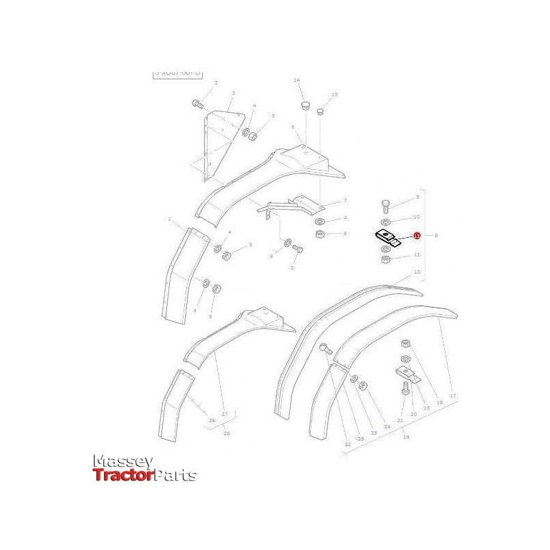 Massey Ferguson Clip Fender - 3809291M1 | OEM | Massey Ferguson parts | Fenders-Massey Ferguson-Cabin & Body Panels,Farming Parts,Fenders,Tractor Body,Tractor Parts