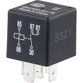 A black 12V Sparex Closing Relay (Sparex Part No. S.31899) with metal terminals, labeled "ARA 832 491-16" and "Made in China." It features a wiring diagram with designations "85, 86, 87, 87, 30" and the number "3321.