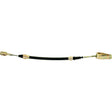 A black and gold flexible mechanical clutch cable, featuring metal fittings at both ends and compatible with Fiat 580, is available through Sparex as Part No. S.62194. The cable has a total length of 430mm with an outer cable length of 185mm.