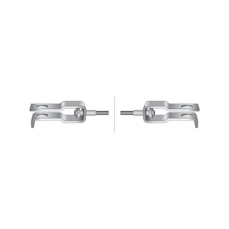 Two Sparex Massey Ferguson Clutch Cables, featuring multiple holes set parallel to each other and separated by a vertical line.