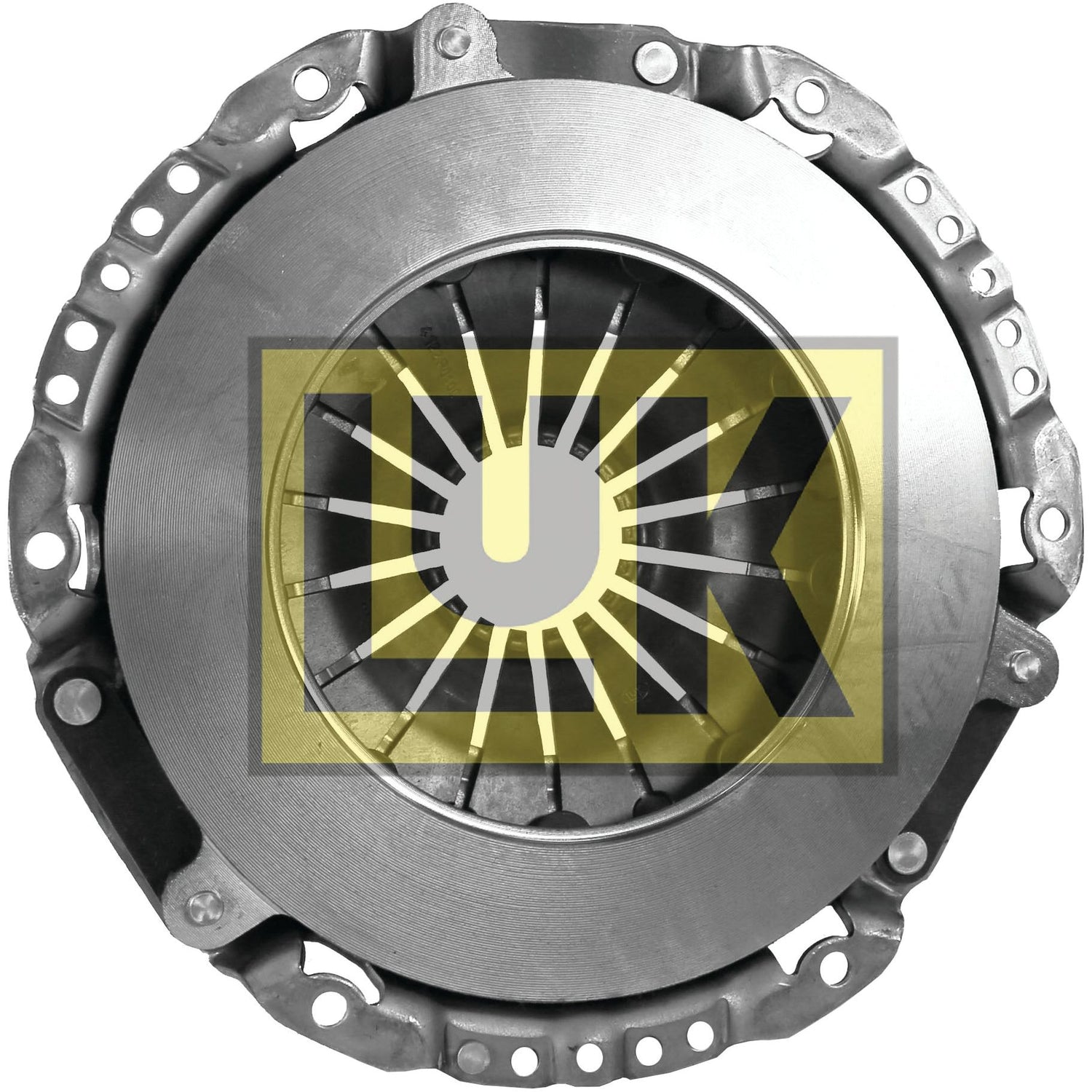 A metallic clutch cover assembly with the yellow and black Sparex logo in the center, featuring a single cover design, product name Clutch Cover Assembly - S.145201.