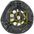 A close-up image of a black cast iron Clutch Cover Assembly - S.145233, featuring a yellow and black Sparex manufacturer's logo in the center background.