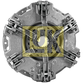 Close-up of the Clutch Cover Assembly - S.145347 by Sparex, showcasing metal springs and levers along with an organic captive disc, measuring 280/280mm, viewed from the front.
