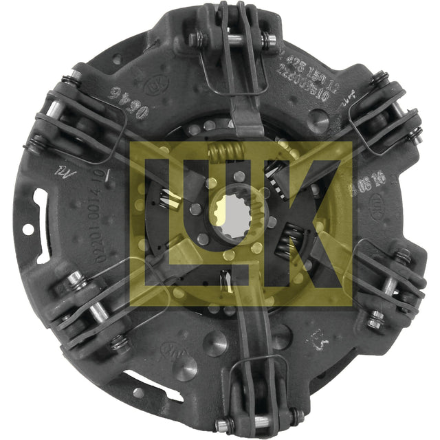 A round mechanical component with multiple springs and metal parts, featuring the "Sparex" brand logo prominently. This Sparex Brand piece includes a cerametallic Captive Disc for enhanced durability and is known as the Clutch Cover Assembly - S.145373.