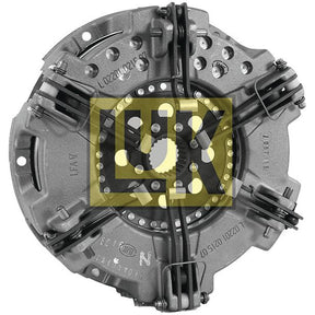 Close-up of a Sparex Clutch Cover Assembly - S.145444 featuring a 310mm cover and cerametallic disc, with springs and bolts visible against a white background.