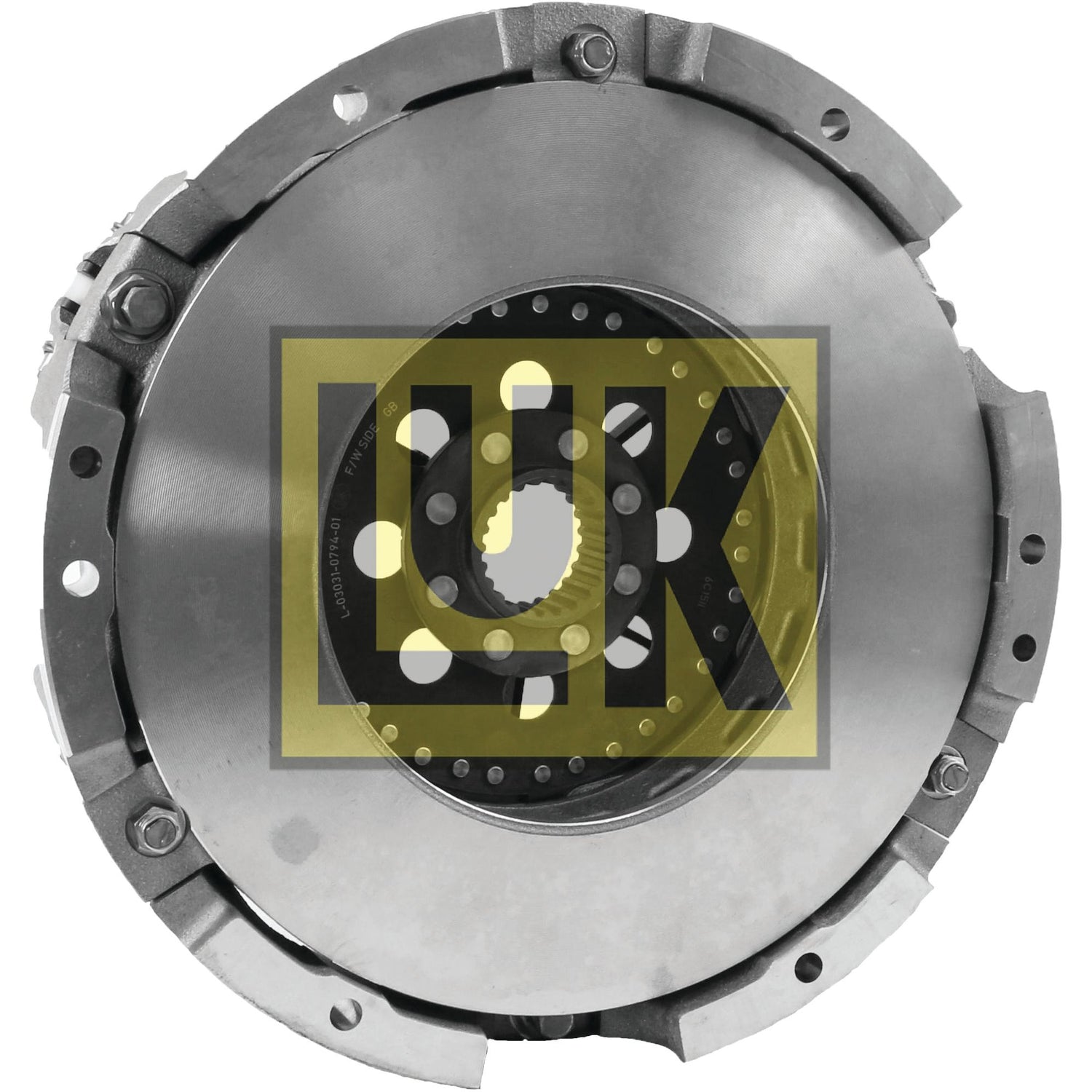 Close-up of a car clutch with the visible Sparex brand logo centered across the image. The Clutch Cover Assembly - S.145444 is encased in a metal housing with various bolts and components.