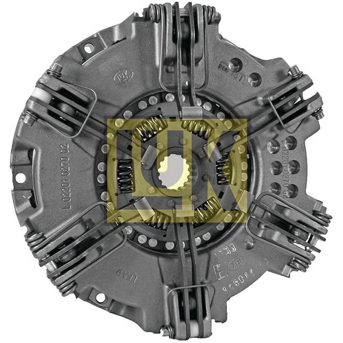 Close-up of a metal automotive clutch pressure plate, showcasing the Clutch Cover Assembly - S.145466 by Sparex, featuring a robust cast iron housing.
