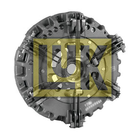 Close-up of the Sparex Clutch Cover Assembly - S.145479, showcasing a central circular design with a yellow "Sparex" logo superimposed over the image. The component includes a dual cover and features a cerametallic captive disc for enhanced performance.