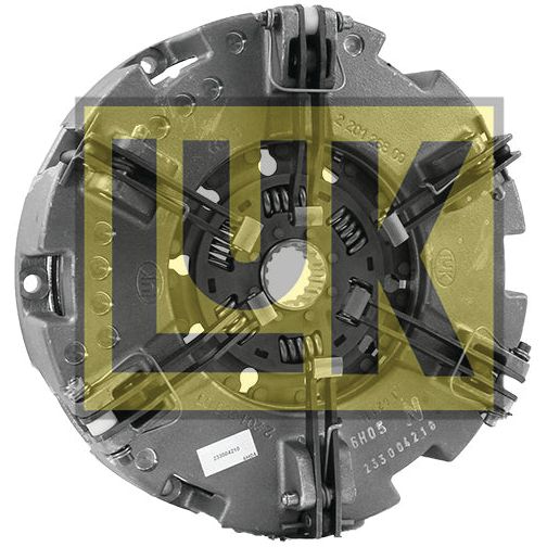 A close-up of a mechanical component with a central circular opening, numerous bolts, and visible springs. The image is partially overlaid with a large yellow "Sparex" logo. This component, branded as the Clutch Cover Assembly - S.145501, could easily belong to an advanced machine like the John Deere 3310.