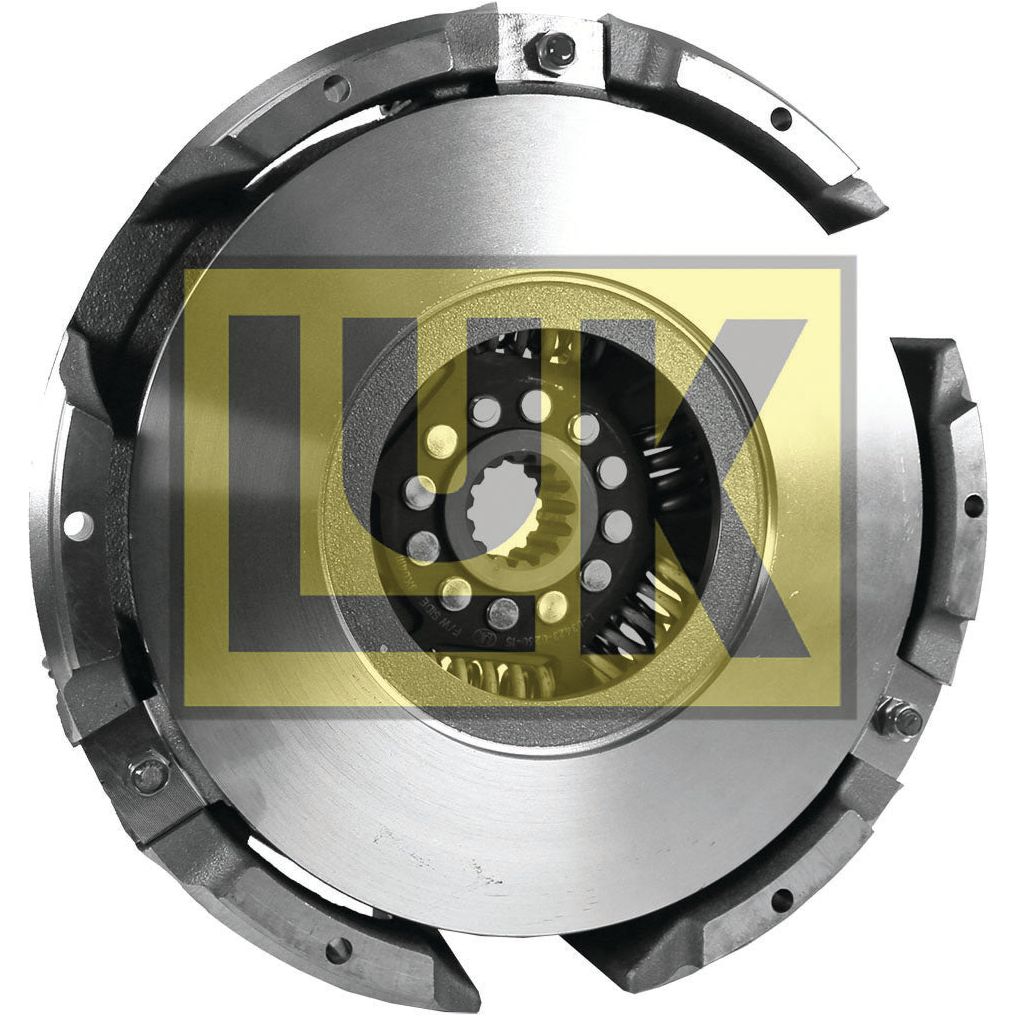 Close-up image of a mechanical component showing a circular gear inside a metal housing, with the letters "LRK" prominently overlaid in yellow. The gear appears to be part of the 280mm Clutch Cover Assembly - S.154046 by Sparex.