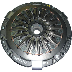 Close-up image of the Clutch Cover Assembly - S.19685 by Sparex, featuring a metal automotive clutch pressure plate with protruding springs and a central splined hub, all housed within a robust cast iron housing.