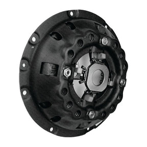 The Clutch Cover Assembly - S.19698 from Sparex is showcased at an angled perspective, featuring a black automotive clutch pressure plate with several screws and a central hub, including a 280mm cover.
