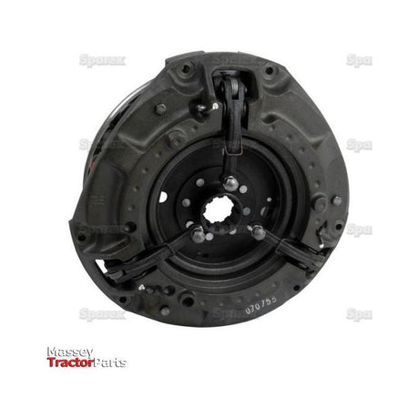 A black clutch cover assembly, model S.40679 by Sparex, with visible springs and bolts and housed in a Sparex cast iron casing, branded with "Massey Tractor Parts" in red and gray text at the bottom left corner.