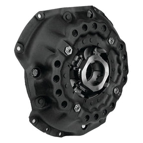 Close-up image of a black Clutch Cover Assembly - S.60221 by Sparex, showcasing multiple bolts and a detailed central mechanism.