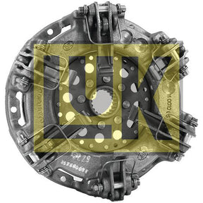 Image of a metallic car part, likely a clutch assembly, overlaid with a large transparent yellow and black "Sparex" logo in the center, featuring their renowned dual cover design. The product name is Clutch Cover Assembly - S.61242.