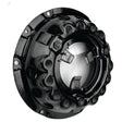 The Clutch Cover Assembly - S.73005 by Sparex is a black mechanical component with a circular design featuring multiple holes around its rim and a reflective surface in the center, compatible with 255mm parts.