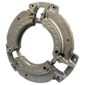 The Sparex Clutch Cover Component (Part No. S.40683) is a metallic pressure plate designed for use in clutch mechanisms, featuring multiple mounting holes and a circular central opening, making it suitable for Massey Ferguson tractors.
