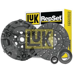 Close-up of a Sparex Clutch Kit with Bearings - S.127307, featuring an Organic Captive Disc, 330mm Cover, pressure plate, clutch disc, and bearing against a white background with the Sparex branded packaging visible.