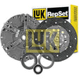 Image of a Sparex Clutch Kit with Bearings - S.146512, showcasing the pressure plate, organic disc, and dual bearings, with the packaging box visible in the background.