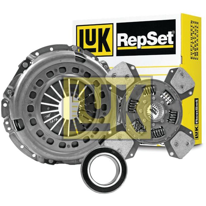 Sparex Clutch Kit with Bearings - S.146721 displayed with a clutch pressure plate, Cerametallic Loose Disc, and release bearing in front of a branded box.