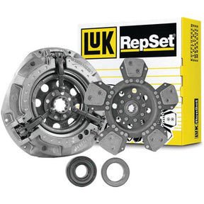 A Clutch Kit with Bearings - S.146793 by Sparex, featuring a cerametallic loose disc, pressure plate, throw-out bearing, and a yellow and black branded box in the background.