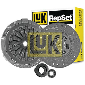 The Sparex Clutch Kit with Bearings - S.147235, featuring a Torsion Sprung pressure plate, clutch disc, and release bearings, is displayed with its packaging in the background.
