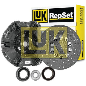 Image of a Sparex Clutch Kit with Bearings - S.156402. It includes a clutch disc, pressure plate, and release bearings, with the Sparex logo prominently displayed on the packaging. The kit comes in various cover sizes to fit different vehicle models perfectly.