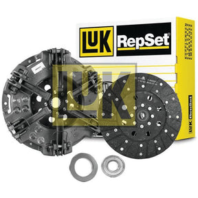 A Sparex Clutch Kit with Bearings - S.156505, featuring a clutch disc, pressure plate, release bearing, and alignment tool. The packaging box with the prominent Sparex logo is in the background, clearly displaying details like cover type and cover size for an easy match to your vehicle requirements.