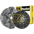 A Sparex Clutch Kit without Bearings - S.131121, which includes a pressure plate and clutch disc made from organic material, is displayed with the branded packaging visible in the background.