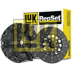 Description: Image of a Sparex Clutch Kit without Bearings - S.146627 featuring the clutch plate and pressure plate with a cast iron housing, displayed in front of the product packaging box. The Sparex logo and branding are prominently showcased.