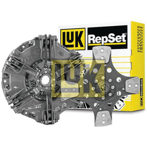 Image shows a clutch kit by Sparex. The kit, labeled as Clutch Kit without Bearings - S.146655, includes a cerametallic clutch disc and pressure plate, displayed in front of the yellow Sparex-branded packaging.