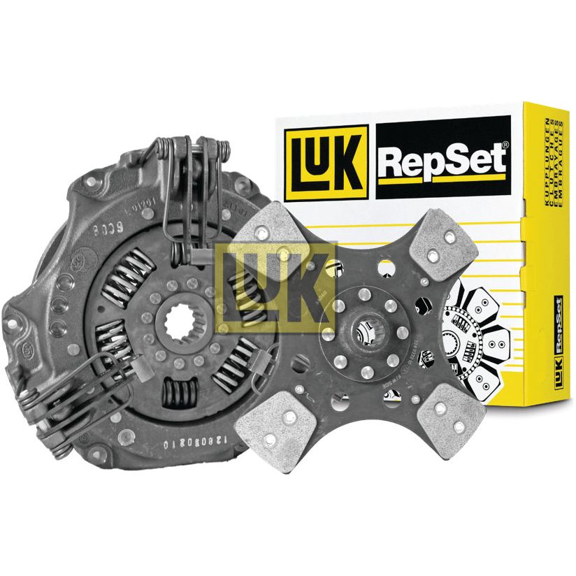 A Sparex Clutch Kit without Bearings - S.146703 displayed with the single cover assembly, driven plate, and the product packaging.
