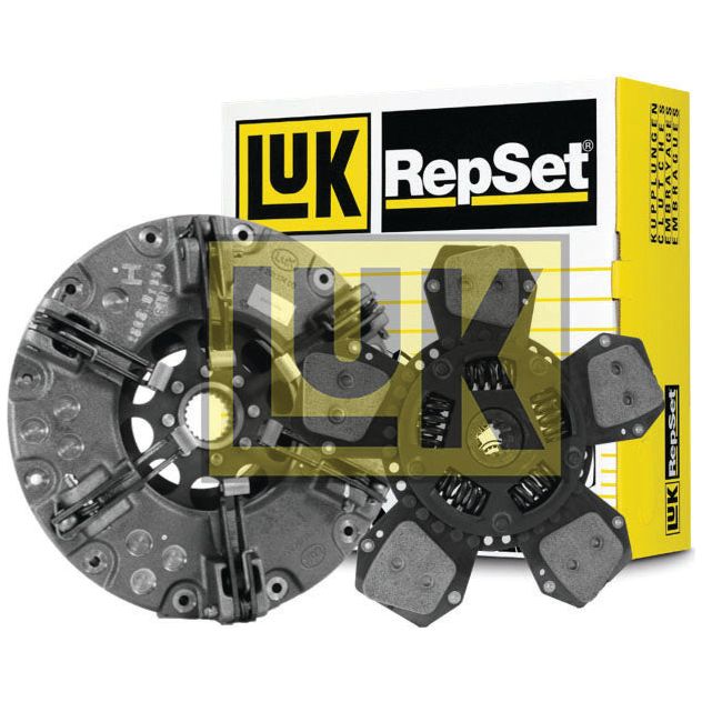 Sparex Clutch Kit without Bearings - S.146778, featuring components like a torsion sprung disc and cerametallic material, all neatly packed in a visible packaging box.