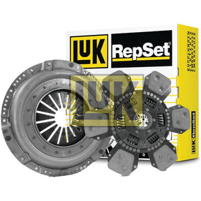 Image of a Sparex Clutch Kit without Bearings - S.147295 featuring a pressure plate and a clutch disc, including a Cerametallic Loose Disc, positioned in front of its branded packaging box.