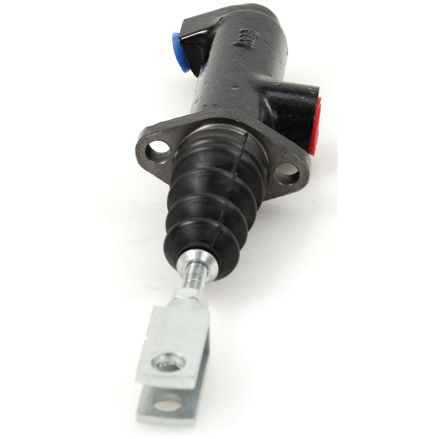 Close-up image of a hydraulic clutch slave cylinder featuring a metal rod with a rubber boot and mounting holes for attachment, often paired with the Sparex Clutch Master Cylinder (Sparex Part No. S.57028) for optimal performance.