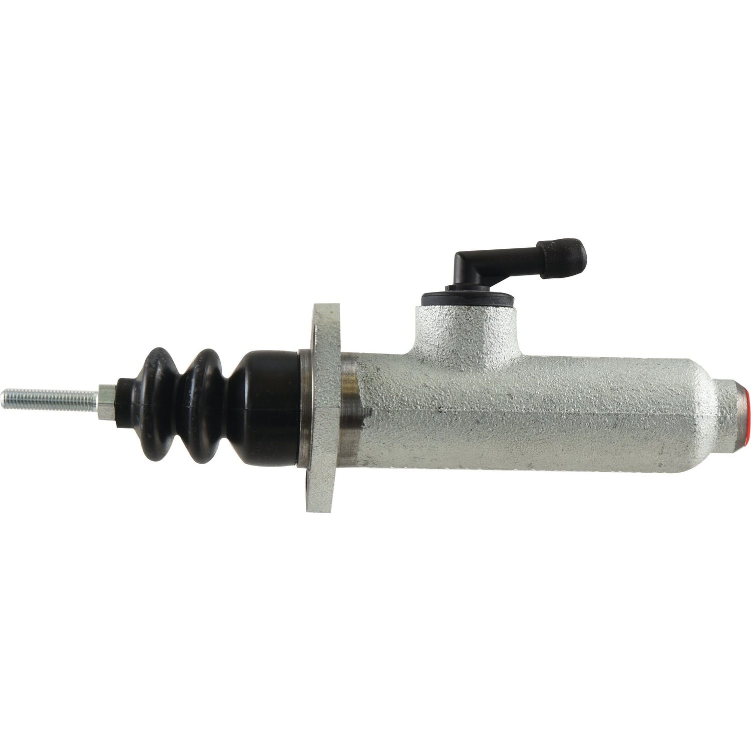 Image of the Clutch Master Cylinder (Sparex Part No. S.68818) featuring a metal cylindrical body, threaded rod, rubber boot, and fluid reservoir outlet on top. This high-quality replacement part from Sparex is compatible with Zetor tractors and available from Sparex.