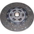 Close-up of the Clutch Plate - S.131167 by Sparex, featuring a central hub with torsion springs and surrounded by an organic lining material surface, typically used in automotive transmissions.