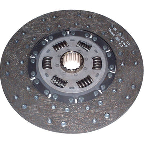 Close-up of the Clutch Plate - S.131167 by Sparex, featuring a central hub with torsion springs and surrounded by an organic lining material surface, typically used in automotive transmissions.