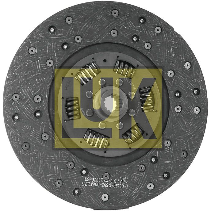 Close-up of a car clutch disc with torsion sprung metal springs and organic lining material, featuring the brand name "Sparex" prominently printed in the center. The product is identified as Clutch Plate - S.131177.