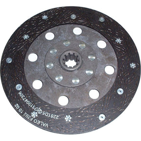 Close-up of the Clutch Plate - S.145545 by Sparex, featuring a metal automotive clutch disc with visible lining material and evenly spaced holes around its circumference.