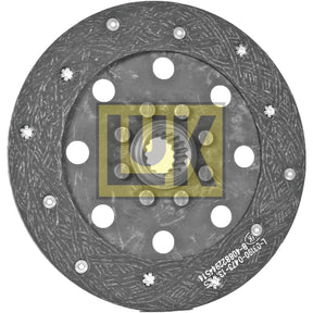 A circular automotive clutch plate with an inner spline and multiple outer holes, featuring a yellow "Sparex" logo in the center. Crafted with an organic lining material, this Sparex brand disc, model S.145548, measures 225mm in size for optimal performance.