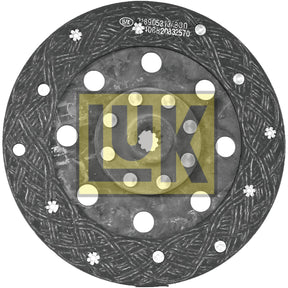 A circular clutch disc with bolt holes and a textured pattern is shown. A "Sparex" logo is prominently displayed in the center, featuring an organic lining material. Ideal for the Deutz-Fahr AGROKID 230, this Clutch Plate - S.145572 measures 225mm.