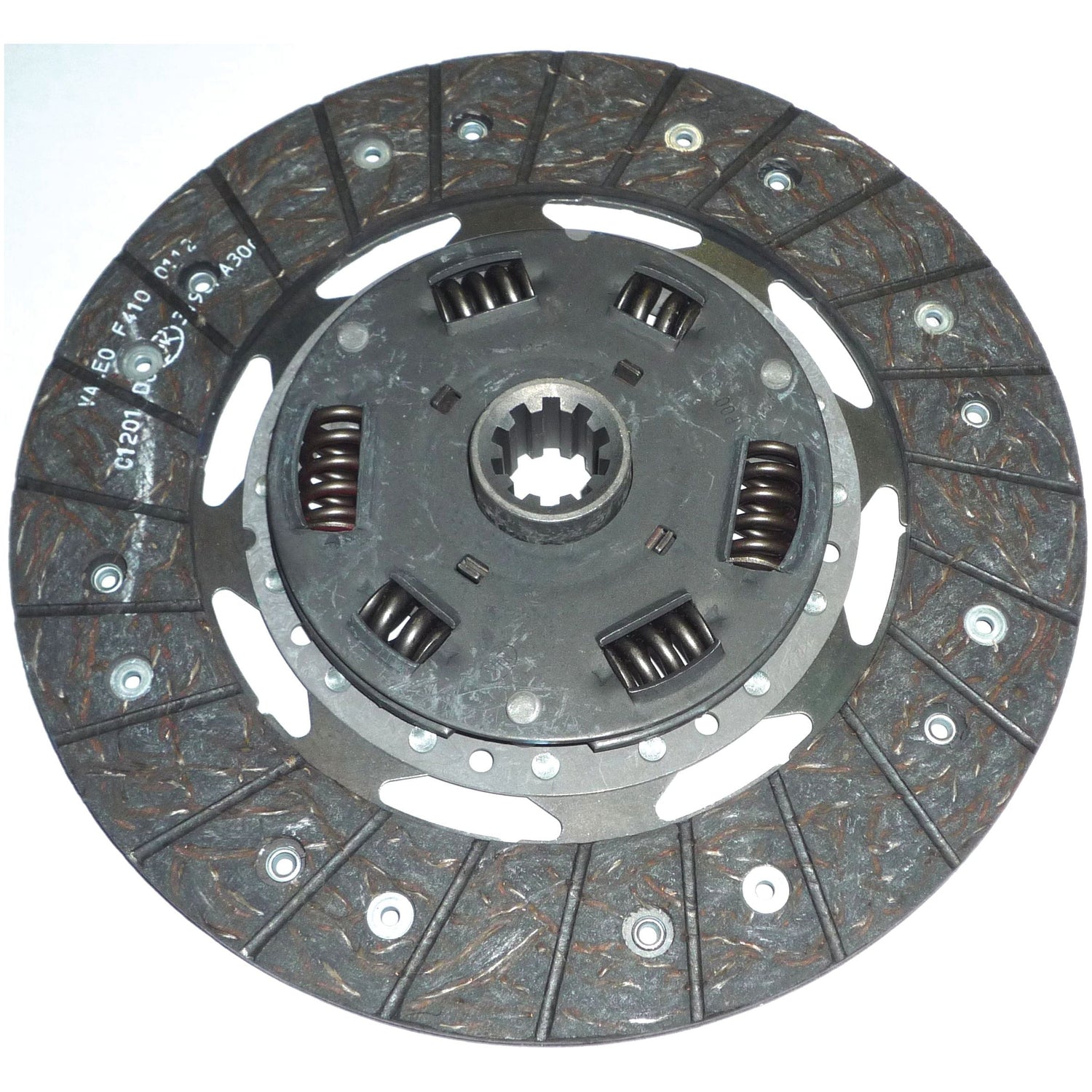 A close-up view of the Sparex Clutch Plate - S.145580 with visible springs and friction material, showcasing precise spline alignment.