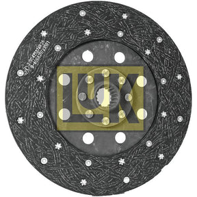 The Clutch Plate - S.145639 by Sparex, designed with a central hub and friction material, features an LUК logo on the upper layer. This model includes organic lining material for enhanced performance and is specifically suited for the Deutz-Fahr AGROCOMPACT series. Additionally, it boasts a disc size of 280mm.