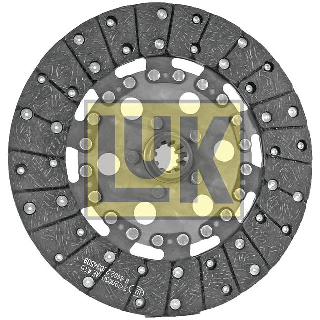 Close-up of a round automotive clutch plate with splines and a textured surface. The logo of the brand "Sparex" is visible in the center of the Clutch Plate - S.145659.