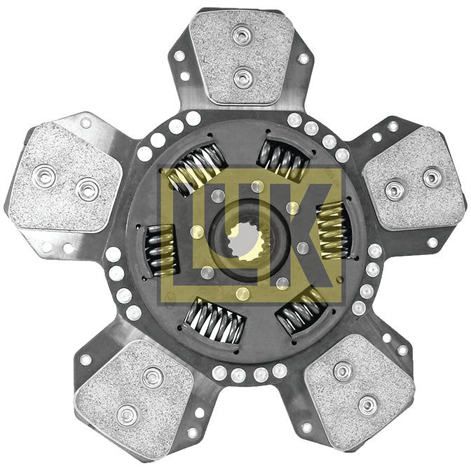 A six-paddle automotive clutch disc with visible springs and a central hub featuring precision-engineered splines, marked with the Sparex logo and identified as Clutch Plate - S.145665.