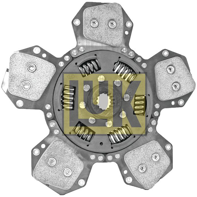 A close-up image of the Clutch Plate - S.145665 mechanical assembly by Sparex, with a prominent logo overlaid in the center. The assembly showcases several springs, friction pads, and detailed splines.